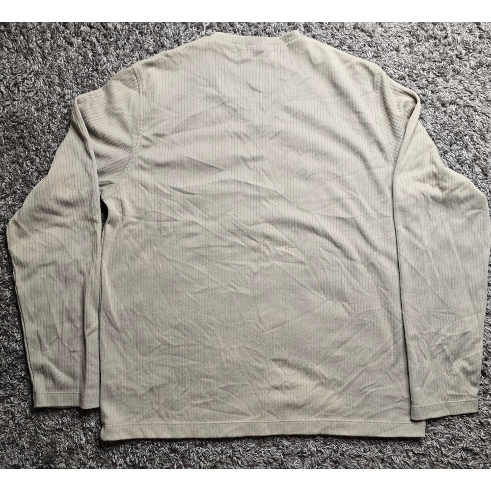 Kenneth Cole New York Men XL VNeck Ribbed Long Sleeve Pullover Top Taupe Chevron - Picture 5 of 5